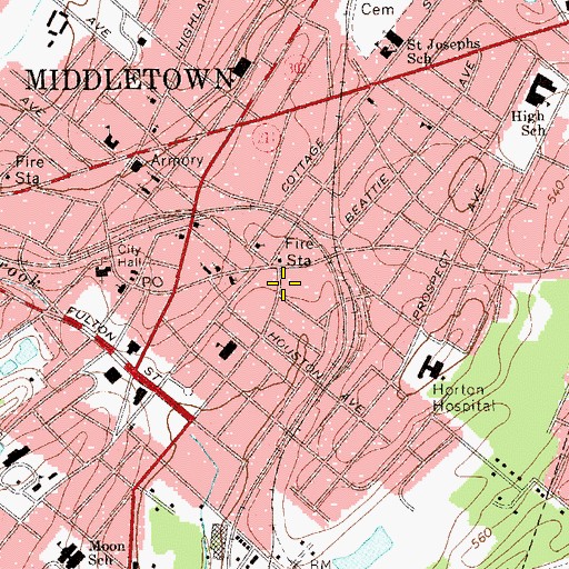 Topographic Map of Fire Department Museum, NY