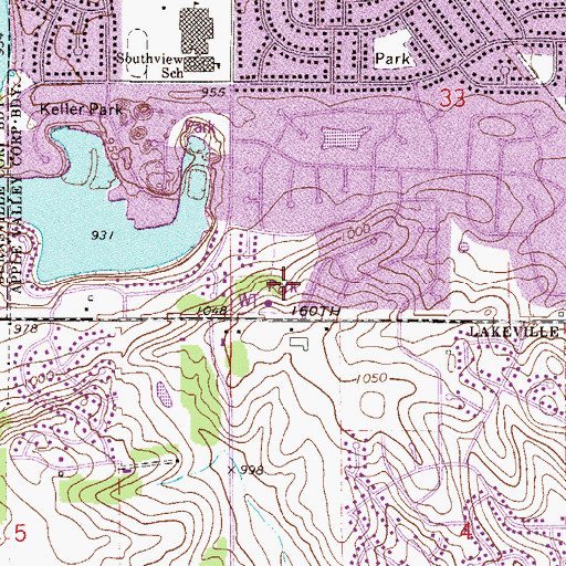 Topographic Map of Longridge Park, MN