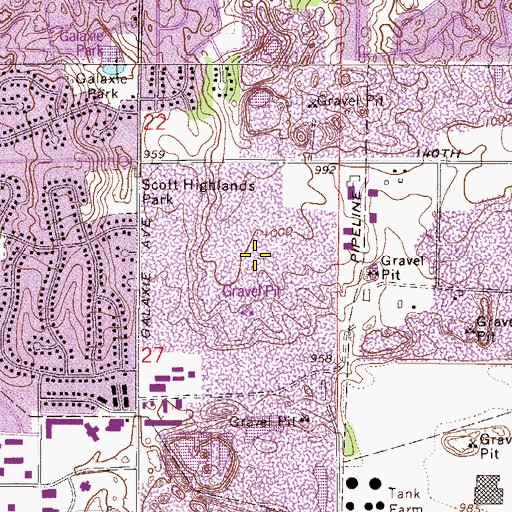 Topographic Map of Cedar Isle Park, MN