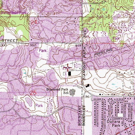Topographic Map of Tintah Park, MN
