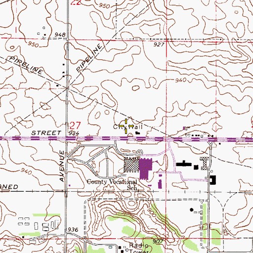 Topographic Map of Old City Hall Park, MN