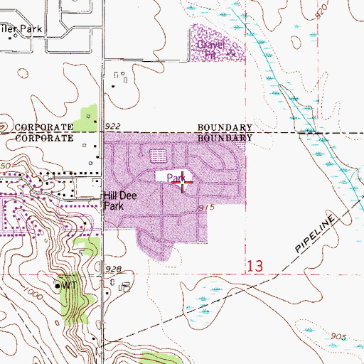 Topographic Map of Dakota Estates Park, MN
