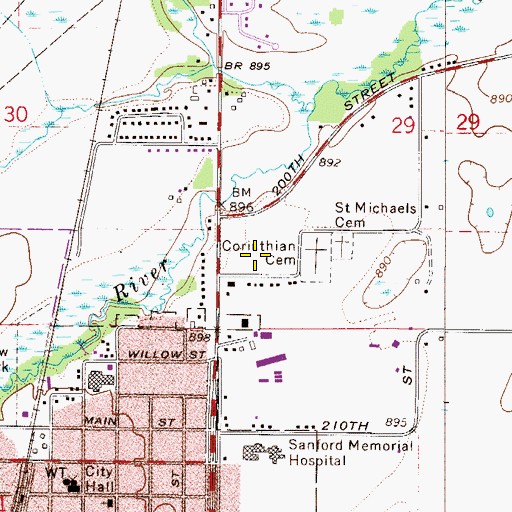 Topographic Map of Tamarack Park, MN