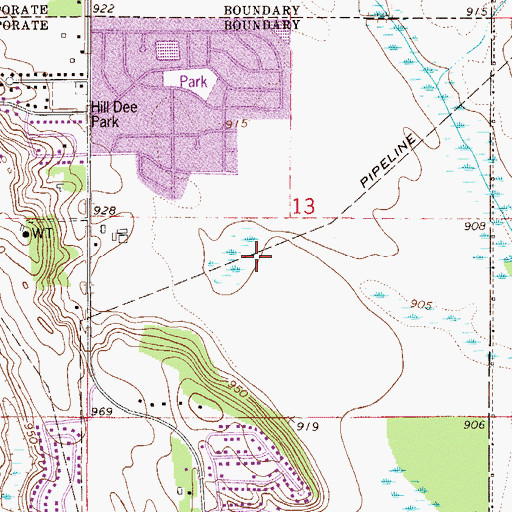 Topographic Map of Prairie Creek Park, MN