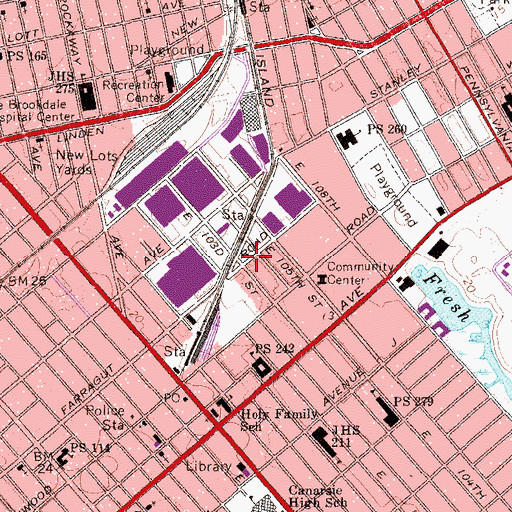 Topographic Map of Canarsie Sub-Station New York City Transit Authority, NY
