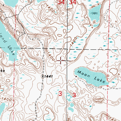 Topographic Map of Release Post Office (historical), MN