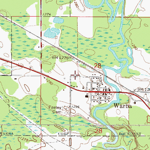 Topographic Map of Marrier Estates, MN