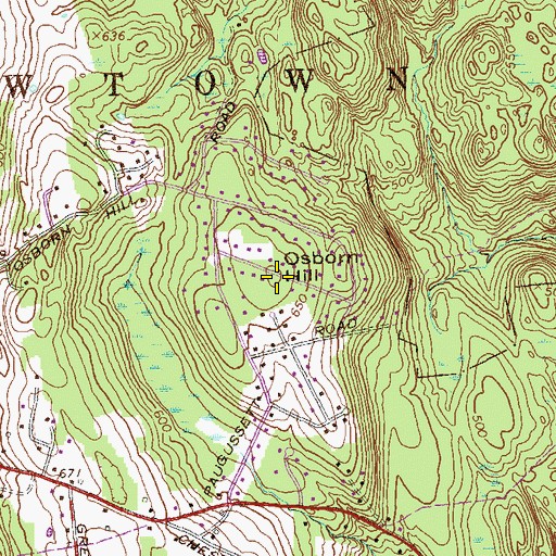 Topographic Map of Osborn Hill, CT