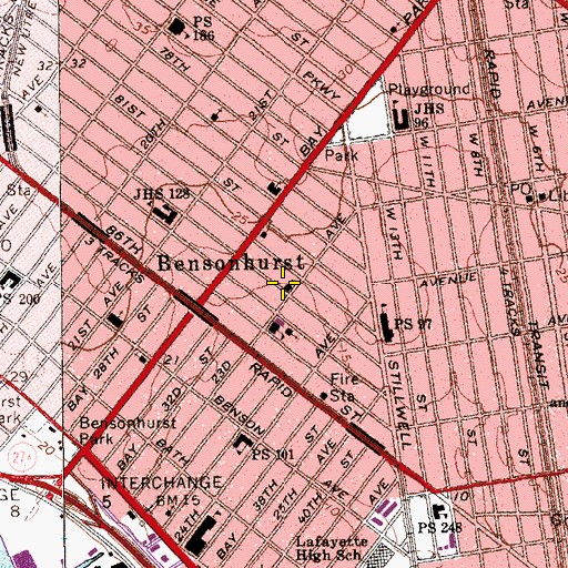 Topographic Map of Congregation Tiferth Torah, NY