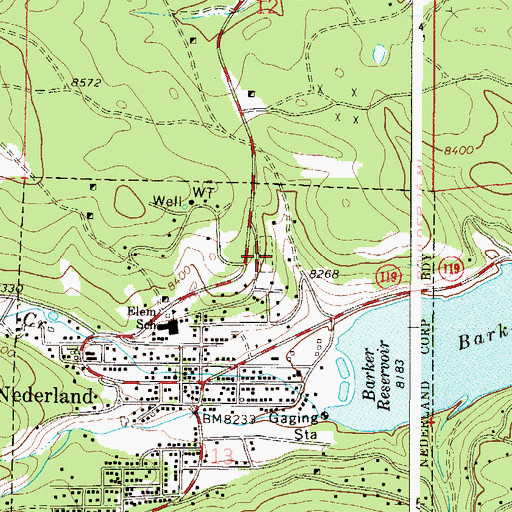 Topographic Map of Nederland Cemetery, CO