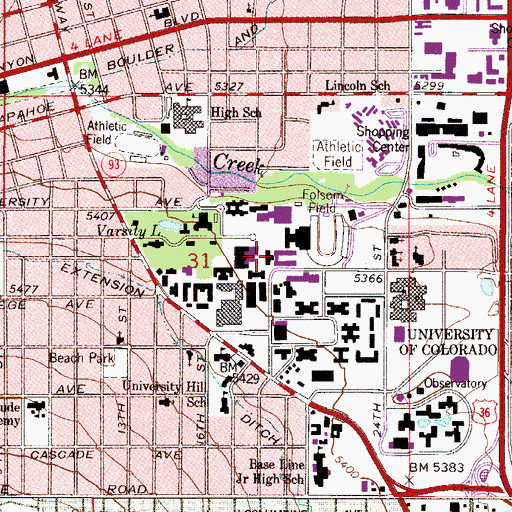 Topographic Map of Ramaley Biology Building, CO