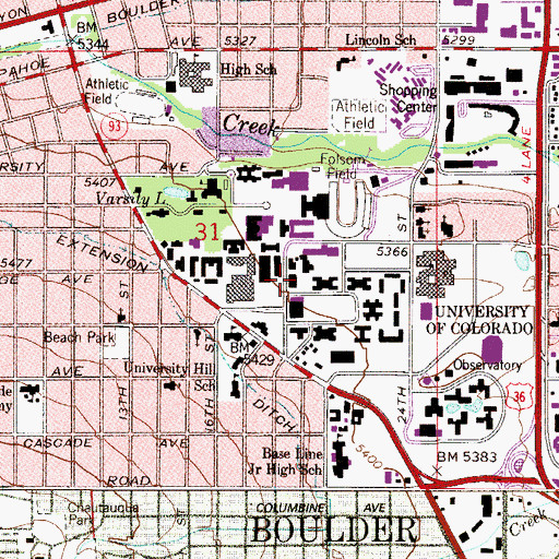 Topographic Map of Environmental Design Building, CO