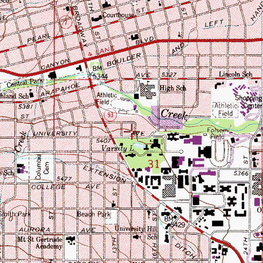 Topographic Map of Continuing Education Building, CO