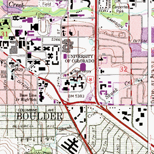 Topographic Map of Arnett Hall, CO