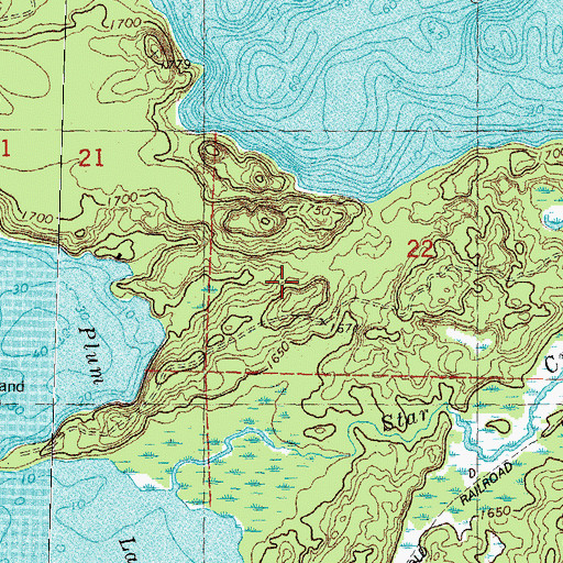Topographic Map of Plum Lake Hemlock Forest State Natural Area, WI