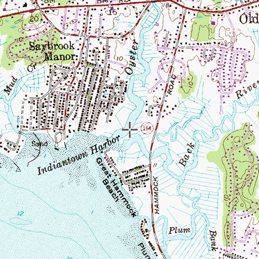 Topographic Map of Oyster River, CT