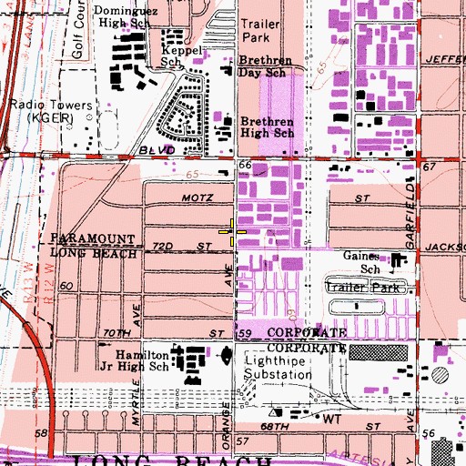 Topographic Map of Joseph of Jacob Church, CA