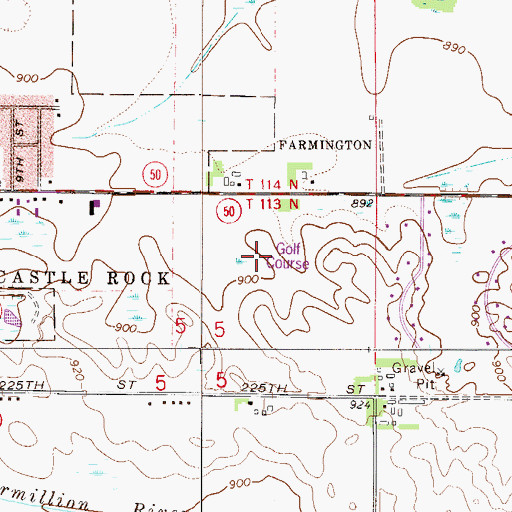 Topographic Map of Fountain Valley Golf Club, MN