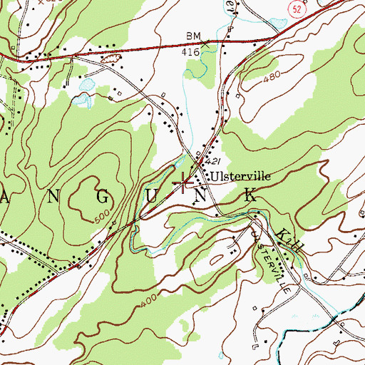 Topographic Map of Ulsterville School (historical), NY