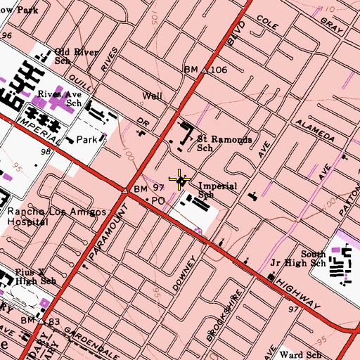 Topographic Map of Church of Jesus Christ of Latter Day Saints, CA