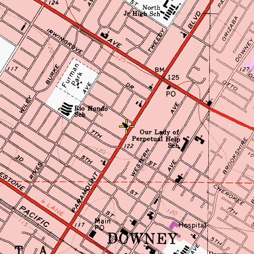 Topographic Map of Church of Jesus Christ of Latter Day Saints, CA