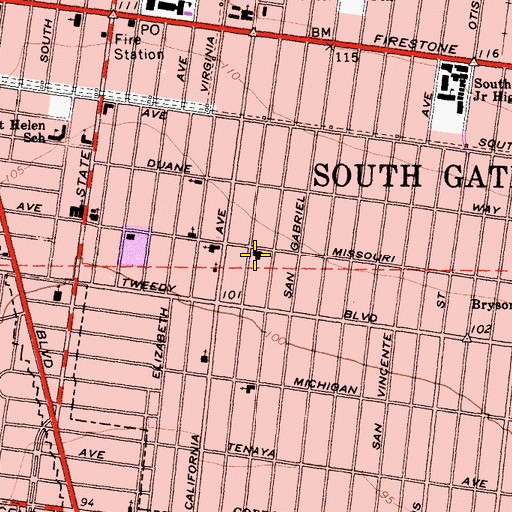 Topographic Map of Church of Jesus Christ of Latter Day Saints, CA