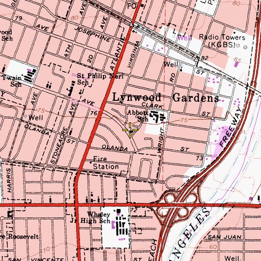 Topographic Map of Gospel Light Fellowship Church, CA