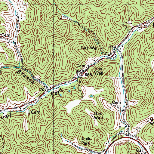 Topographic Map of Marshal Early Bridge, KY