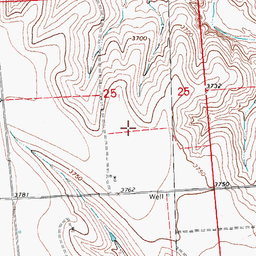 Topographic Map of Downey Cemetery, CO