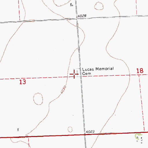 Topographic Map of Mildred Cemetery, CO