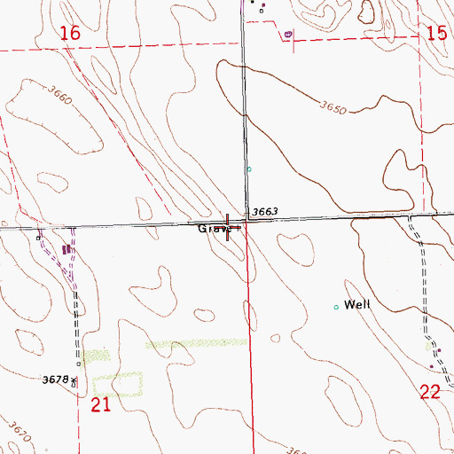 Topographic Map of Triangle Cemetery, CO