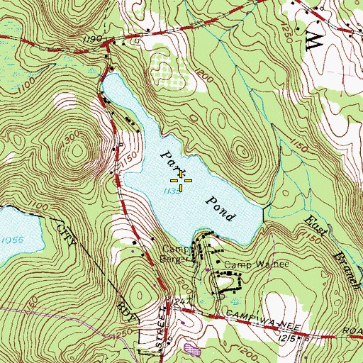 Topographic Map of Park Pond, CT