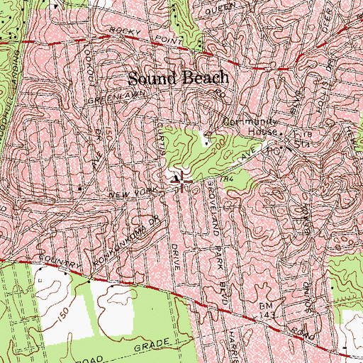 Topographic Map of Saint Louis De Montfort Roman Catholic Church, NY