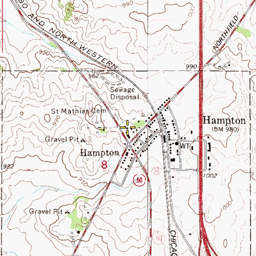 Topographic Map of Saint Mathias School, MN