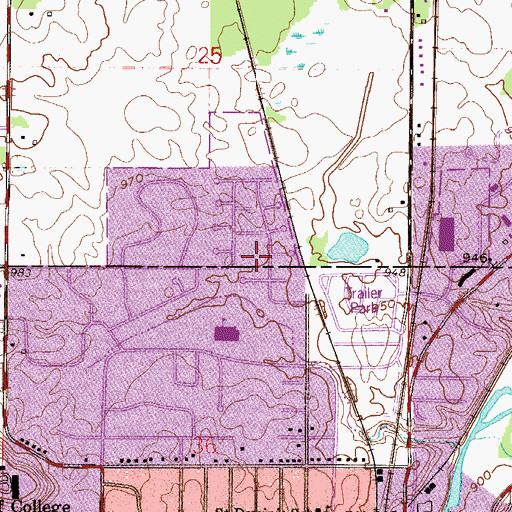 Topographic Map of John North Park, MN