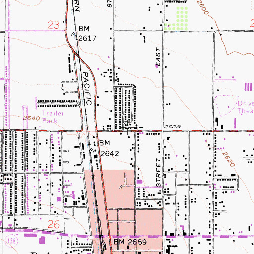 Topographic Map of True Vine Gospel Church, CA
