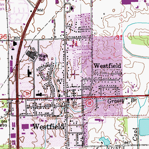 Topographic Map of Christ United Methodist Church, IN
