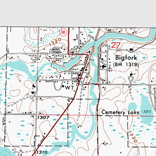 Topographic Map of Bigfork Police Department, MN