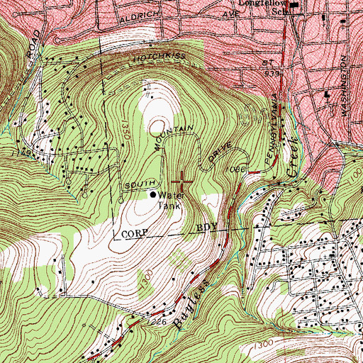 Topographic Map of South Mountain Park, NY