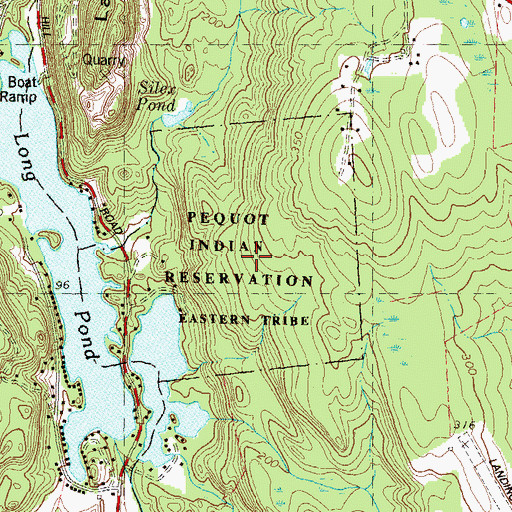 Topographic Map of Paucatuck Eastern Pequot Reservation, CT