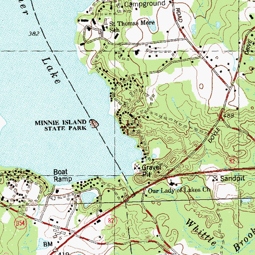 Topographic Map of Pequot Ledge, CT