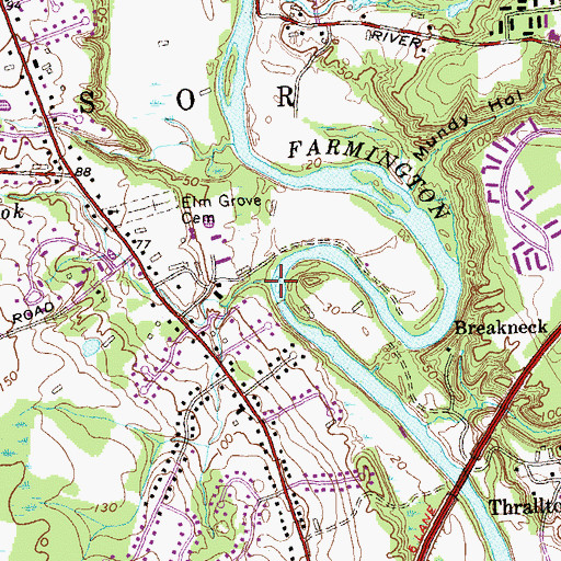 Topographic Map of Phelps Brook, CT