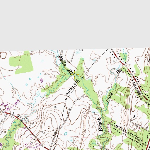 Topographic Map of Philo Brook, CT