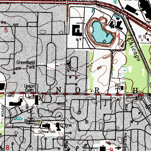 Topographic Map of Wilshire Terrace, IL