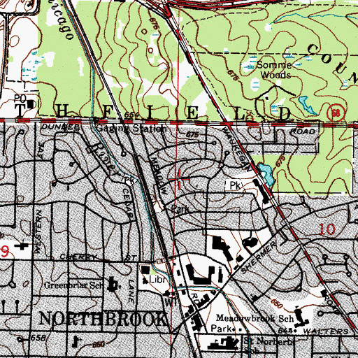Topographic Map of Northbrook Estates, IL