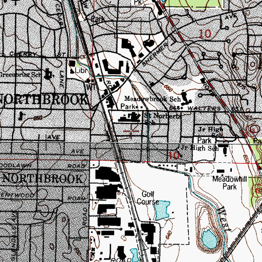 Topographic Map of Northbrook Manor, IL