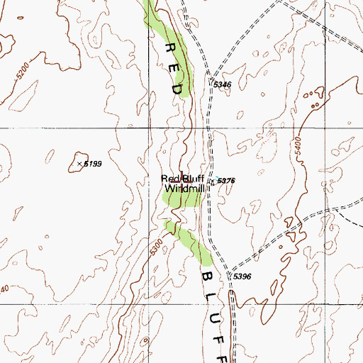 Topographic Map of Red Bluff Windmill, AZ