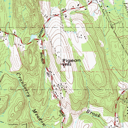 Topographic Map of Pigeon Hill, CT