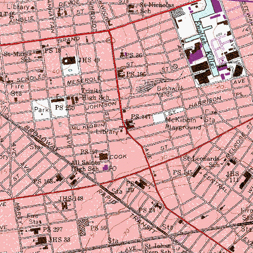 Topographic Map of Edward Block Square, NY