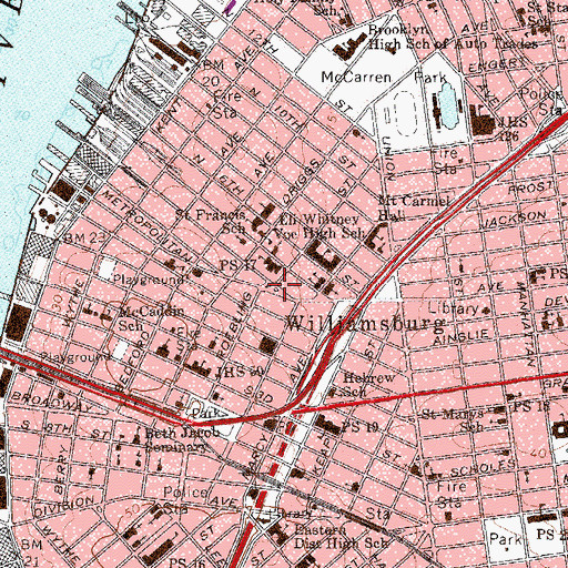 Topographic Map of Ascenzi Square, NY